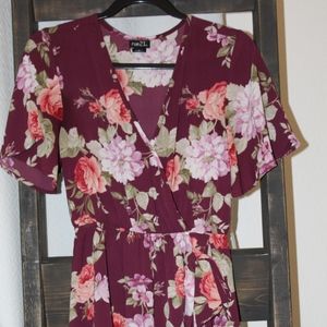 Floral Burgundy Dress